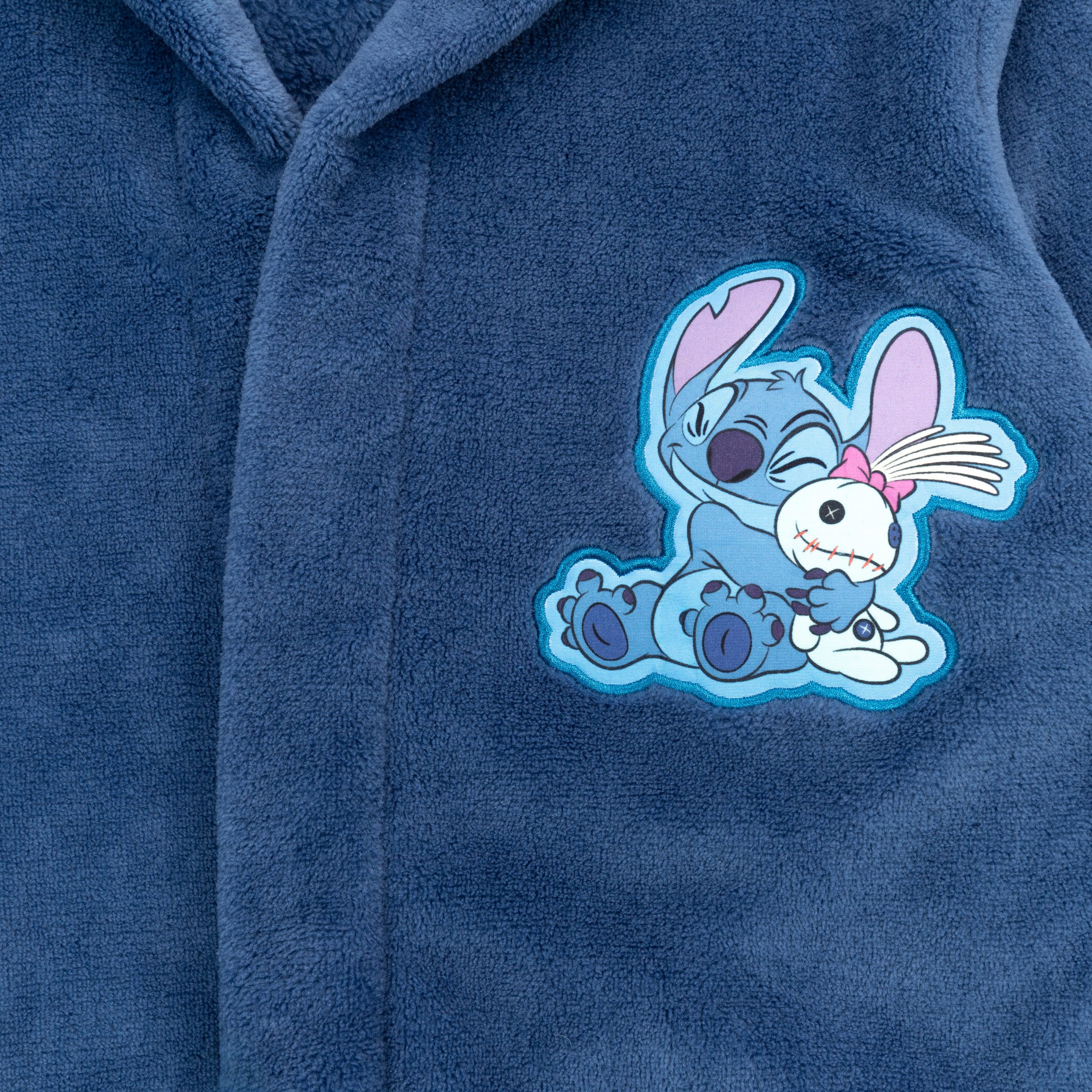 Lilo & Stitch Damenbademantel Disney Lilo & Stitch Bademantel Damen Fleece mit Kapuze Teens, Kapuze, Bindegürtel – Bild 4 von 4