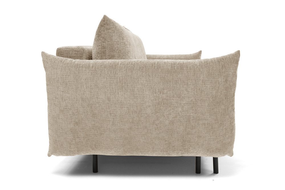 Goldstoff Sofa "FIDES" für Relaxen mit Bettkasten und Schlaffunktion DL 145x200 cm, Relax-Sofa mit Stauraum und ausziehbarer Schlaffunktion