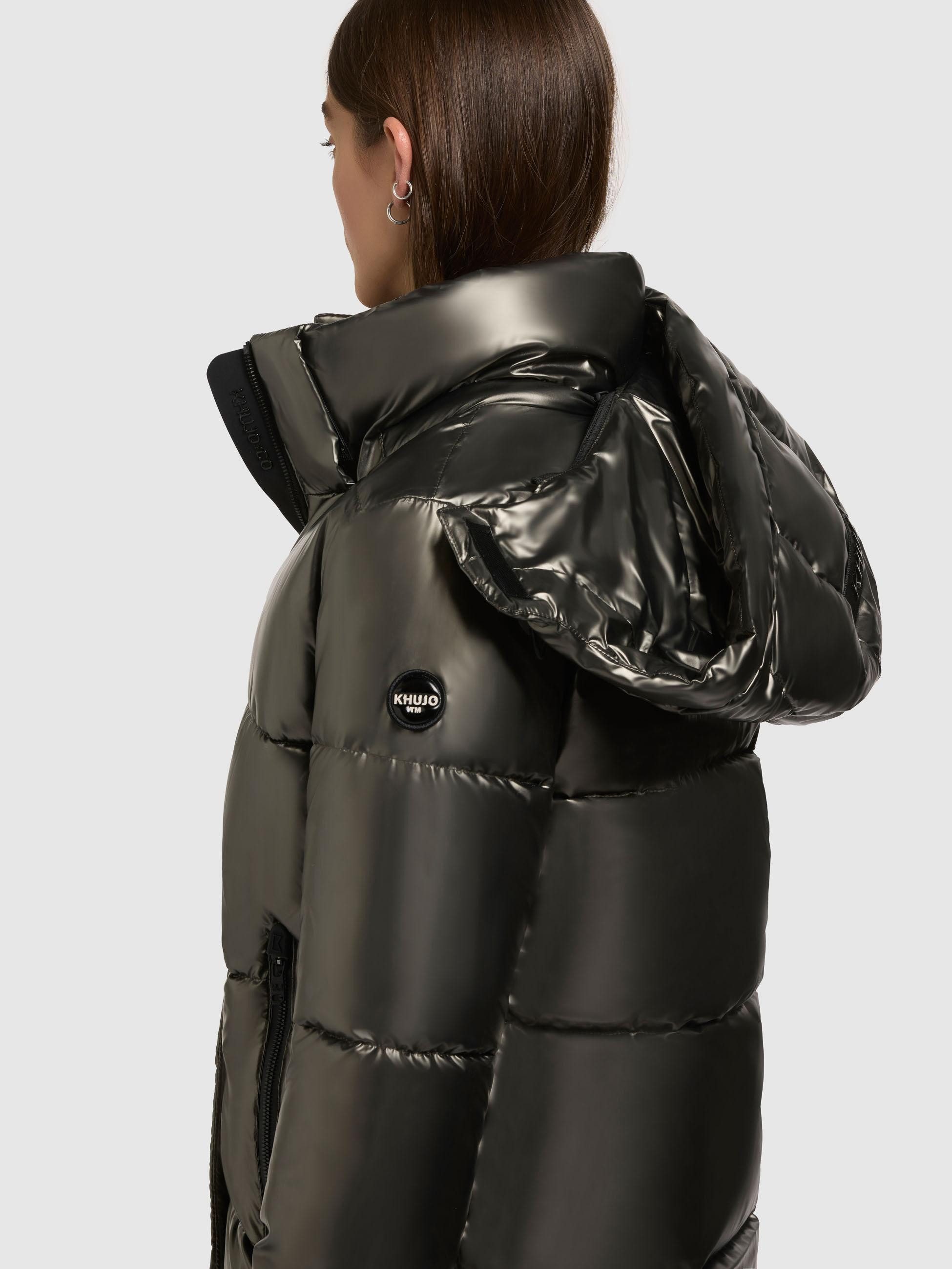 khujo Steppmantel Haya Shiny-YM Wasserdichter gesteppter Damen Winter Kurzmantel