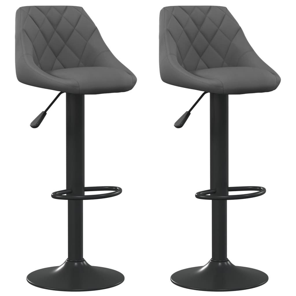 Barhocker Barhocker 2 Stk. Dunkelgrau Samt