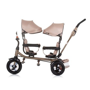 Chipolino Dreirad Geschwisterdreirad Tricycle 2Play, zwei Kinder bis 50 kg Gummireifen Lenkstange