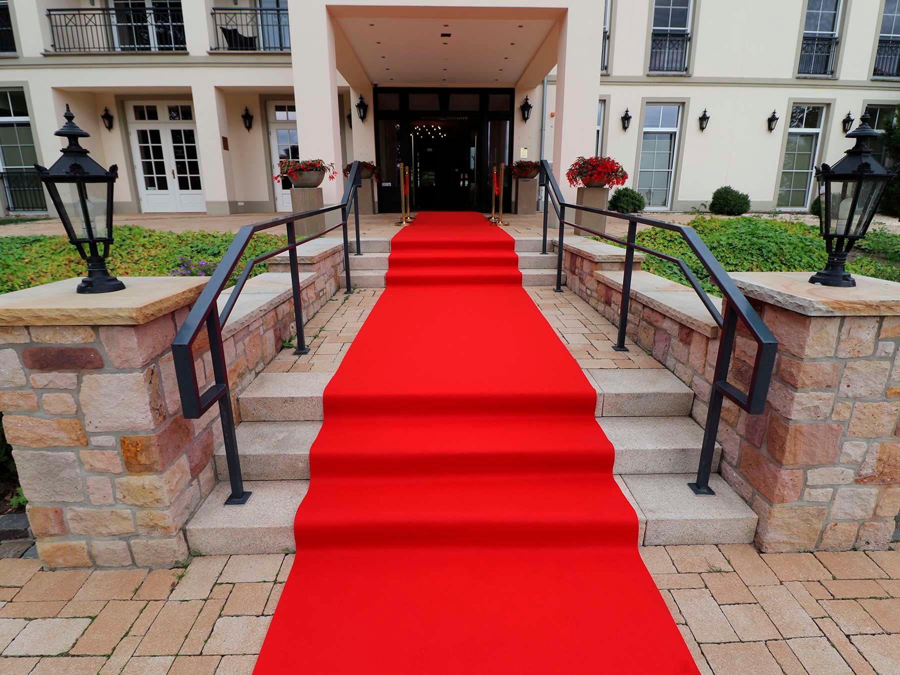 Läufer Eventteppich PODIUM, Primaflor-Ideen in ideal Breite Höhe: 2,6 mm, für rot Textil, rechteckig, 200 Uni-Farben, Veranstaltungen cm, Nadelfilz