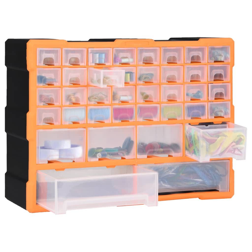 vidaXL Werkzeugkoffer 38 Schubladen Multi-Schubladen-Organizer mit 40 Schubladen 52x16x37,5