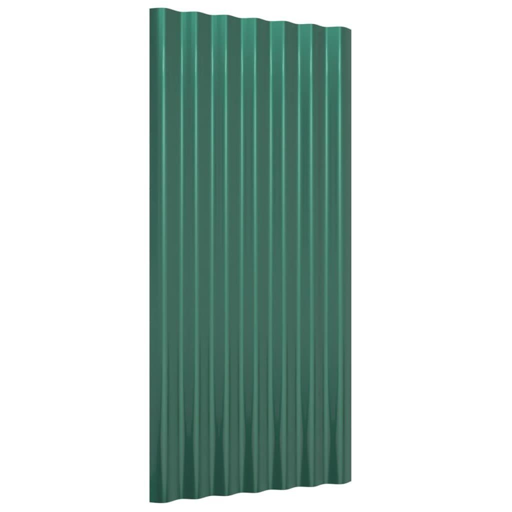 Deckenplatten Dachpaneele 36 Stk. Pulverbeschichteter Stahl Grün 80x36 cm