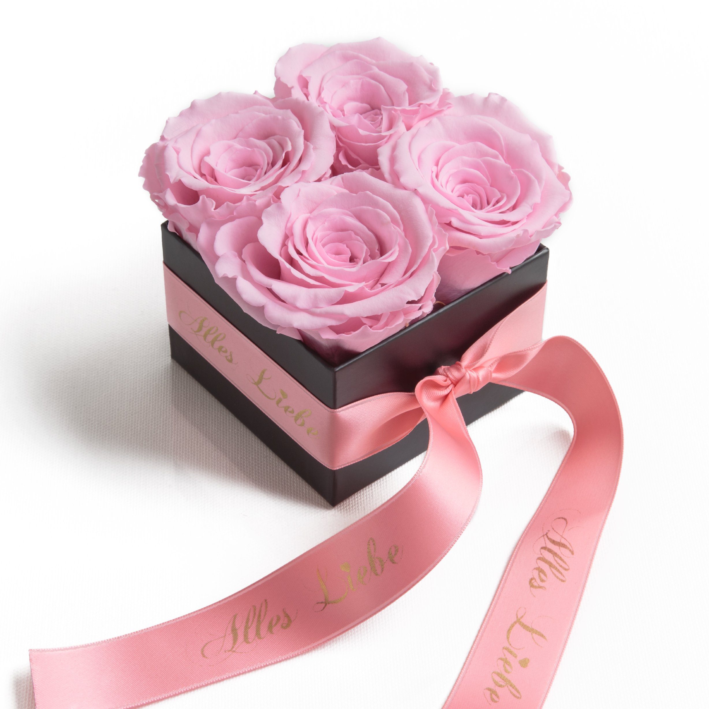 Kunstblumenstrauß Alles Liebe Rosenbox Infinity Rosen günstig online kaufen