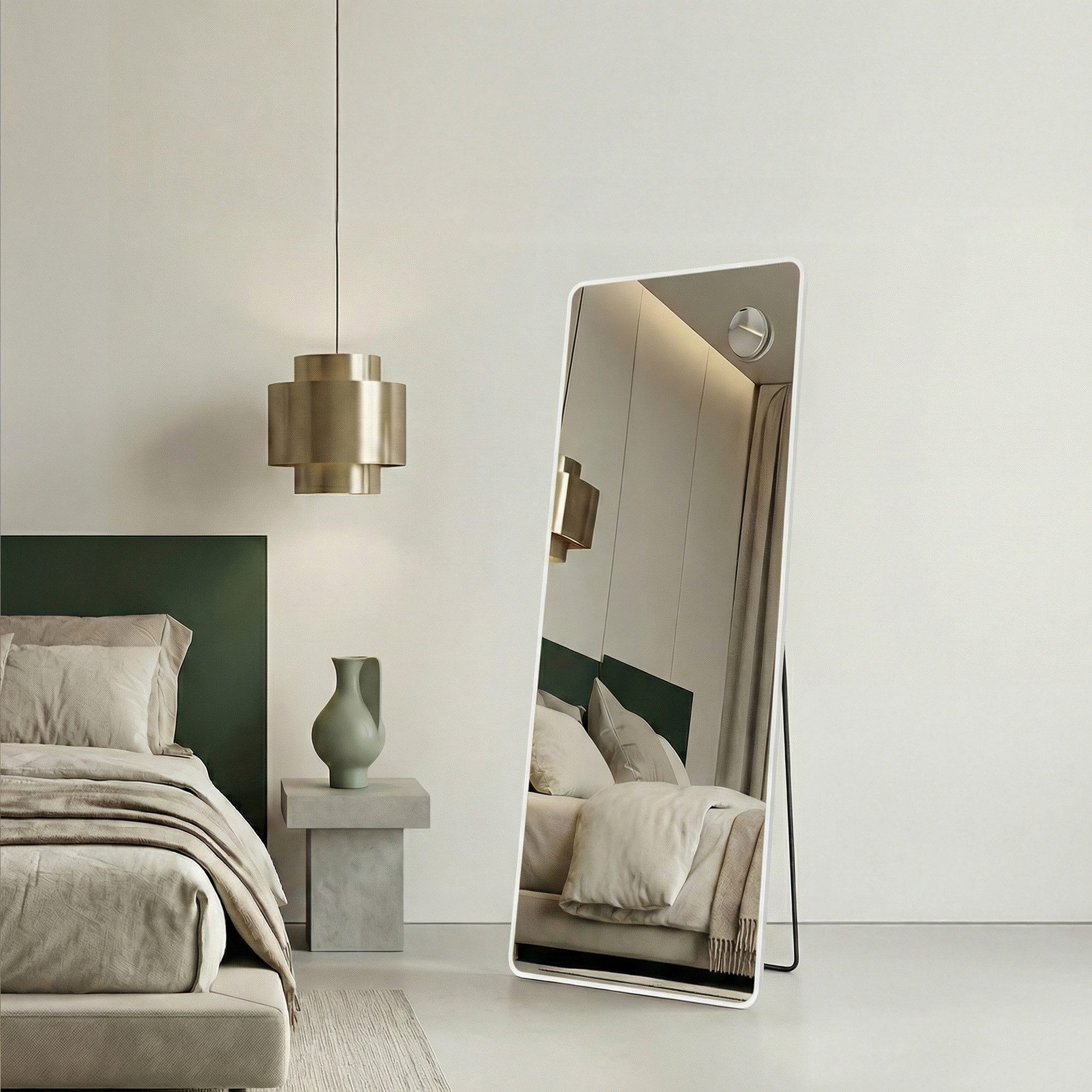 SONGMICS Standspiegel Wandspiegel, Ganzkörperspiegel, stehend oder wandmontiert, Ganzkörperspiegel, 160 x 50 / 140 x 40 cm, stehend oder wandmontiert