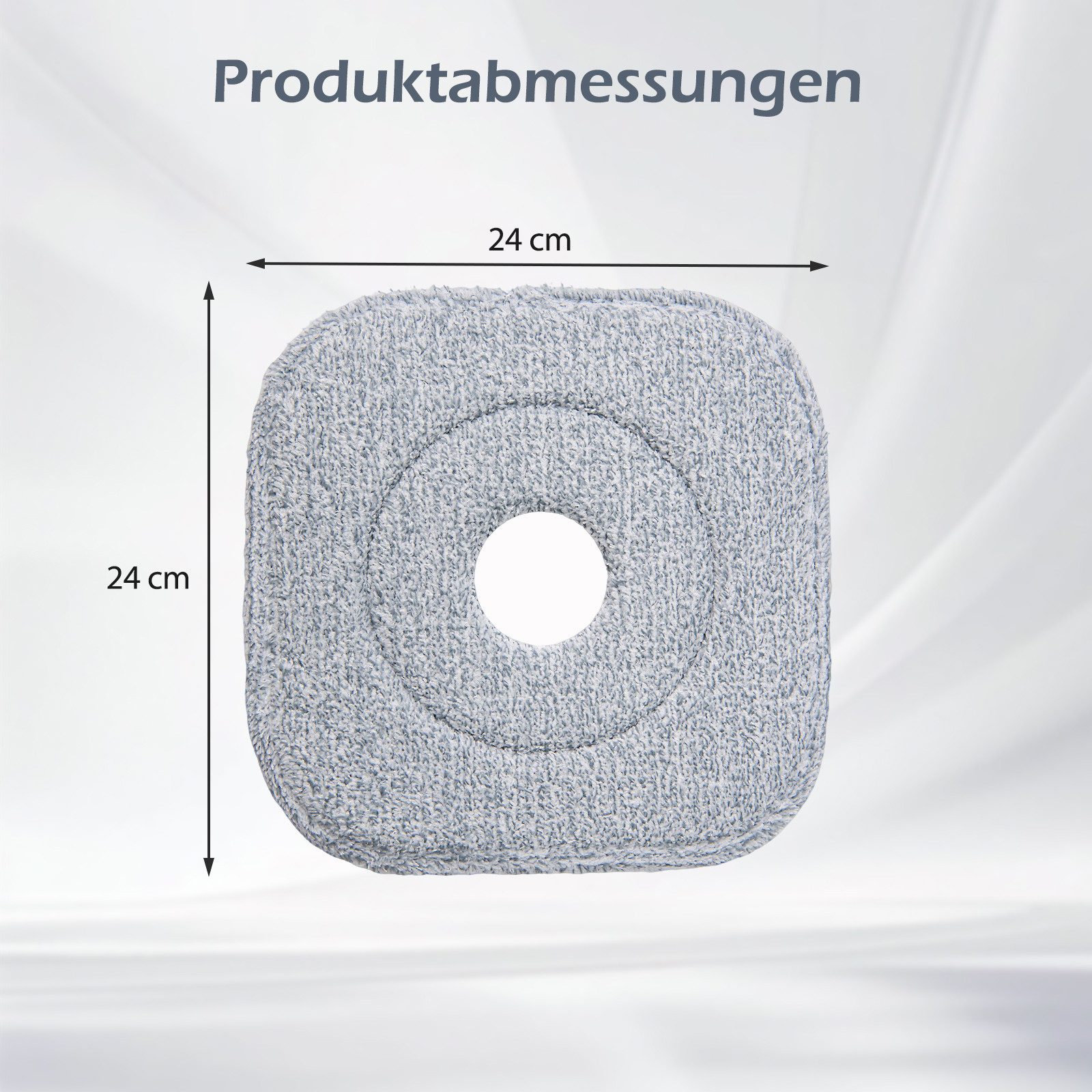 COSTWAY Wischmopp, 6 Stück, nur Mikrofaser-Pads, maschinenwaschbar 24x24cm