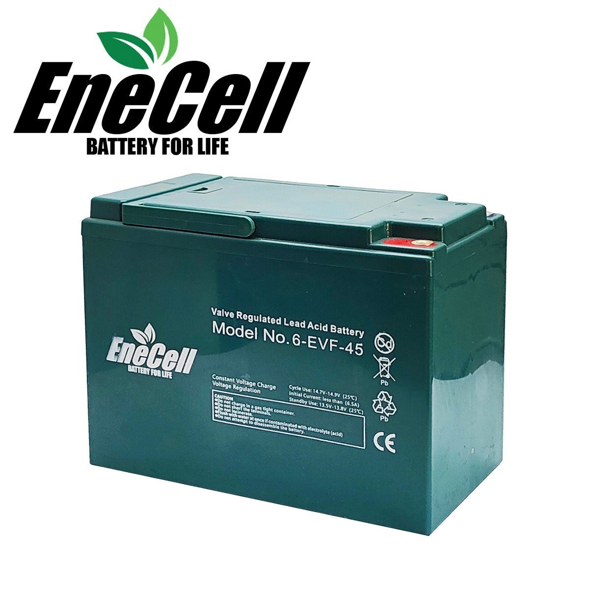 ENECELL Einzelakku 12V 45Ah für ElektroFahrzeuge Kabinenroller Akku 45000 mAh (12 V), Erweiterungsakku, Schraubanschluss