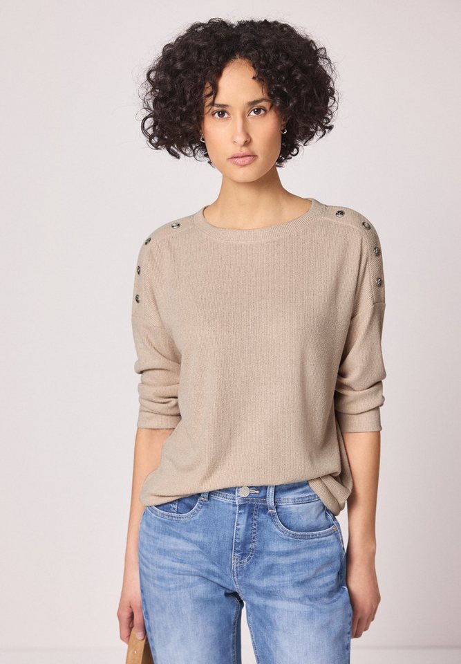 STREET ONE 3/4-Arm-Shirt mit U-Boot-Ausschnitt
