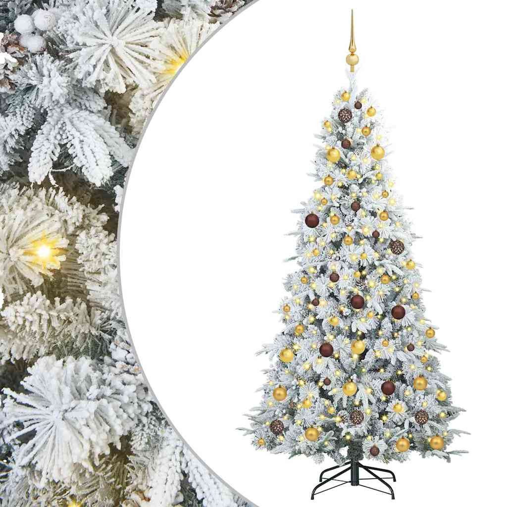 vidaXL Künstlicher Weihnachtsbaum Künstlicher klappbarer Weihnachtsbaum Weiß 210 cm PE und PVC