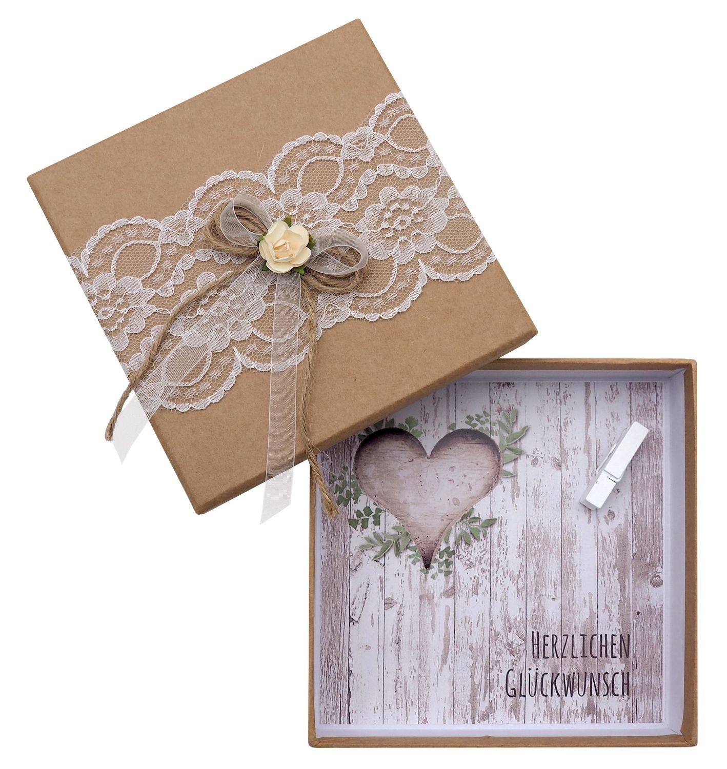 Geschenkbox Geldgeschenk Verpackung Natur Vintage Hochzeit Kommunion Konfirmation