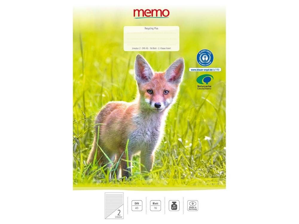memo Schulheft memo Grundschulheft DIN A5, Lineatur 2