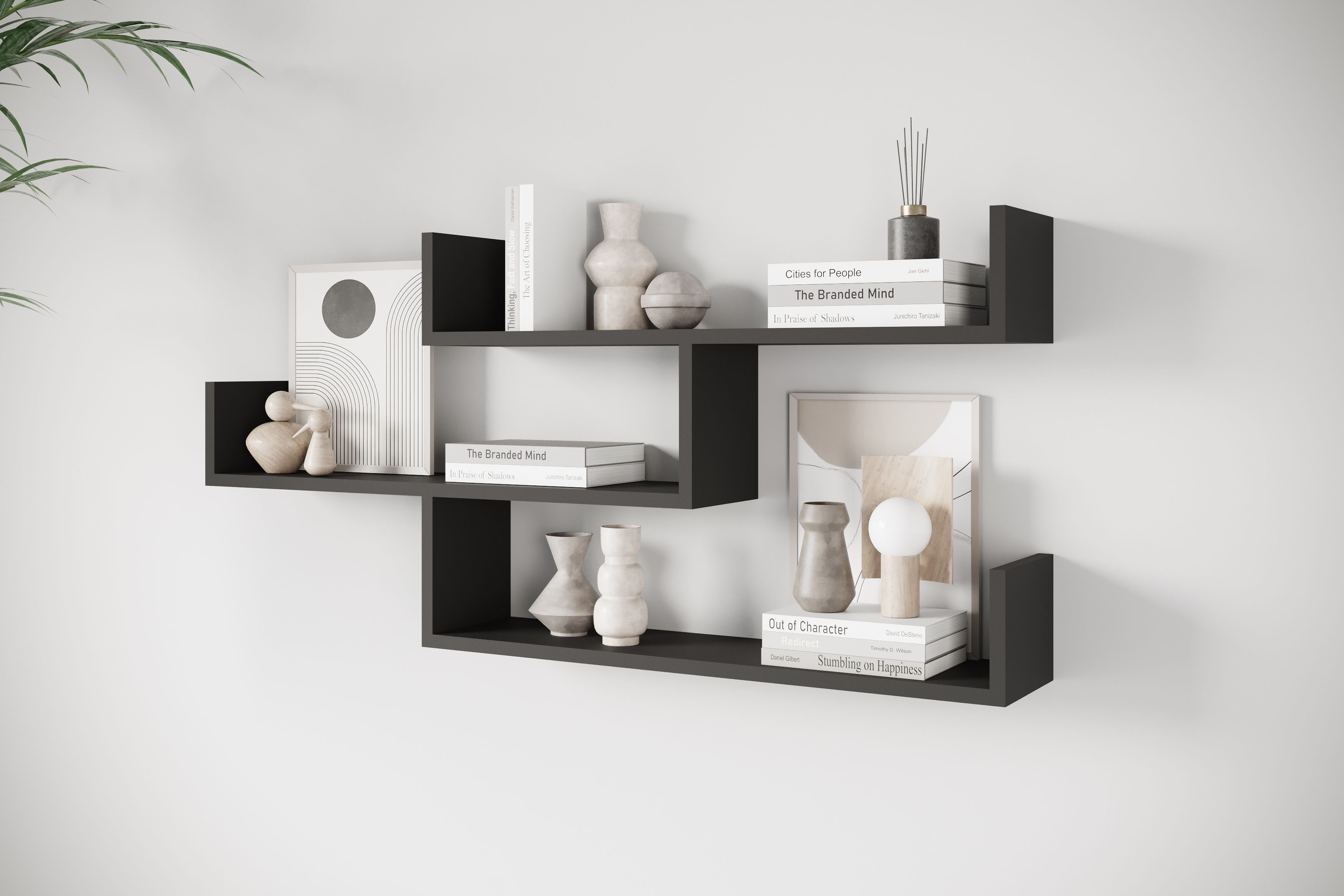 Home affaire Wandboard Wandregal Trio, 1-tlg., Hängeregal mit 3 Ablageflächen, modernes Design, variabel einsetzbar