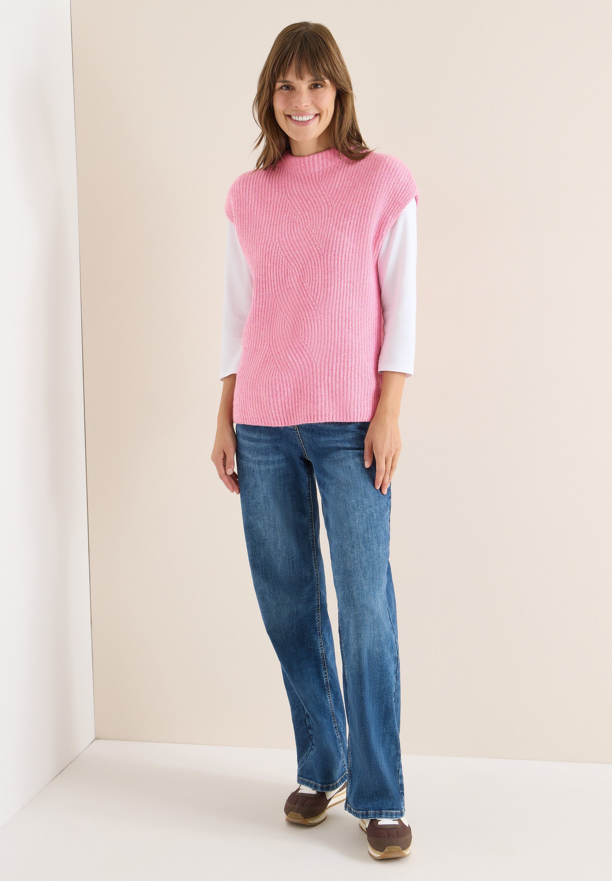 CECIL Pullunder mit Materialmix