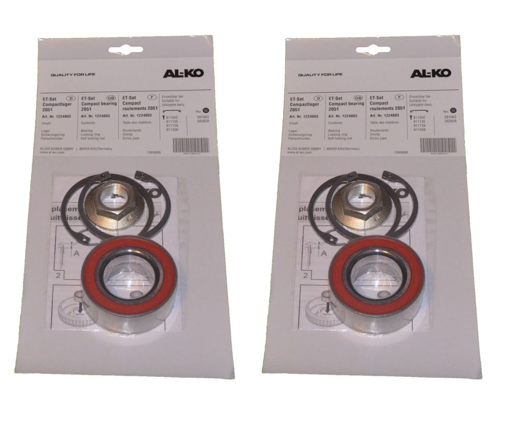 Anhänger ALKO 2er Set Radlager 1224803 Lager 72/39x37 mm + Zubehör