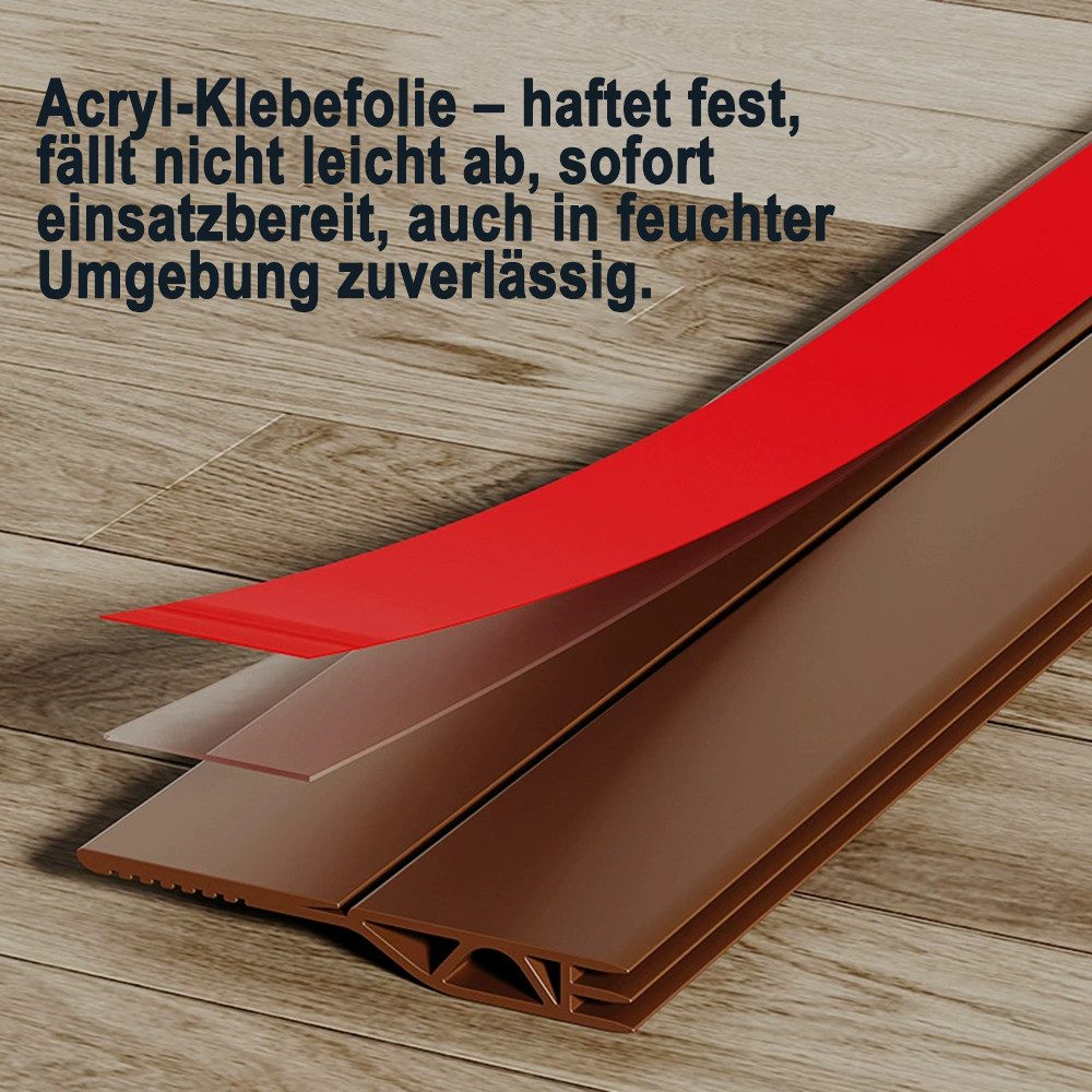 Agger Zugluftstopper Zugluftstopper für Türen,Wärme- Geräuschdämmung,5x100cm, 1-tlg., Selbstklebender Türzugluftstopper, Silikon-Türdichtung für Haustüren