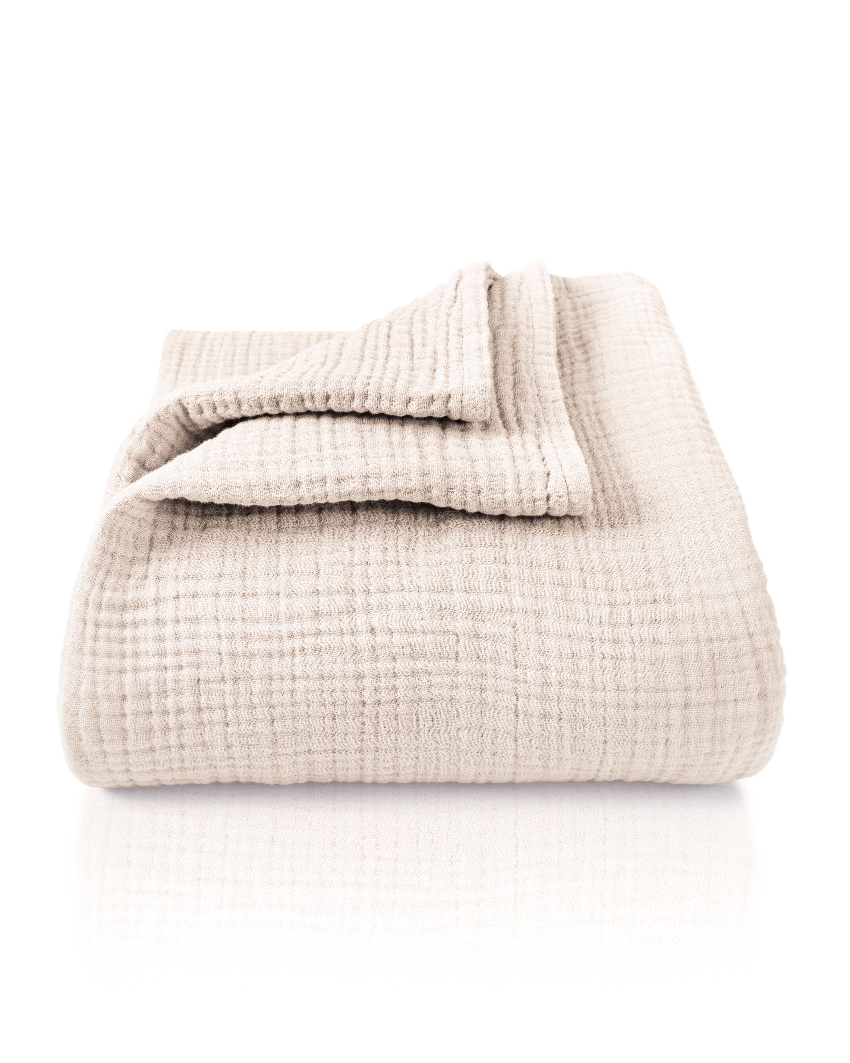 Laynenburg Tagesdecke Musselin aus 100% Baumwolle – Baumwolldecke, Kuscheldecke, Wohndecke als Sommerdecke, Bett-Überwurf, Couch-Überwurf, Sofa-Decke