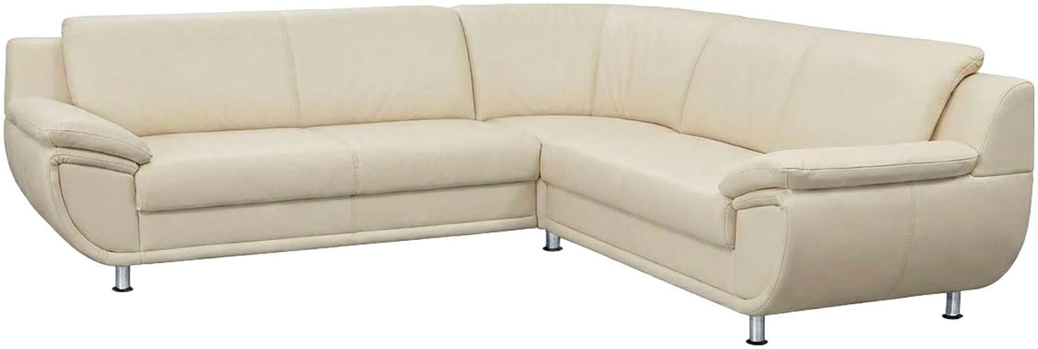 TRENDMANUFAKTUR Ecksofa Rondo wahlweise mit Schlaffunktion, bequeme Armlehnen, L-Form, wahlw.mit Federkern, Füße chromfarben, Unser Dauertiefpreis