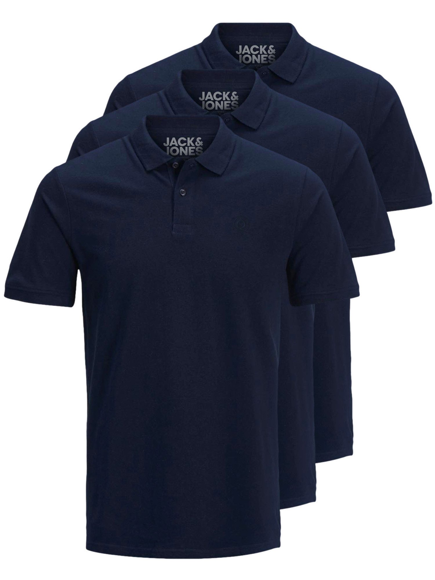 Jack & Jones Poloshirt Basic (3-tlg., 3er Pack) slimfit / figurbetont geschnitten