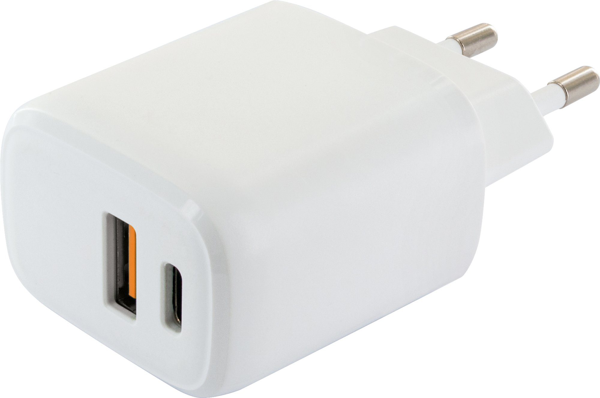 Schwaiger LAD260 512 USB-Adapter Eurostecker zu USB 2.0 A Buchse, USB Typ C Buchse, Schnellladefunktion