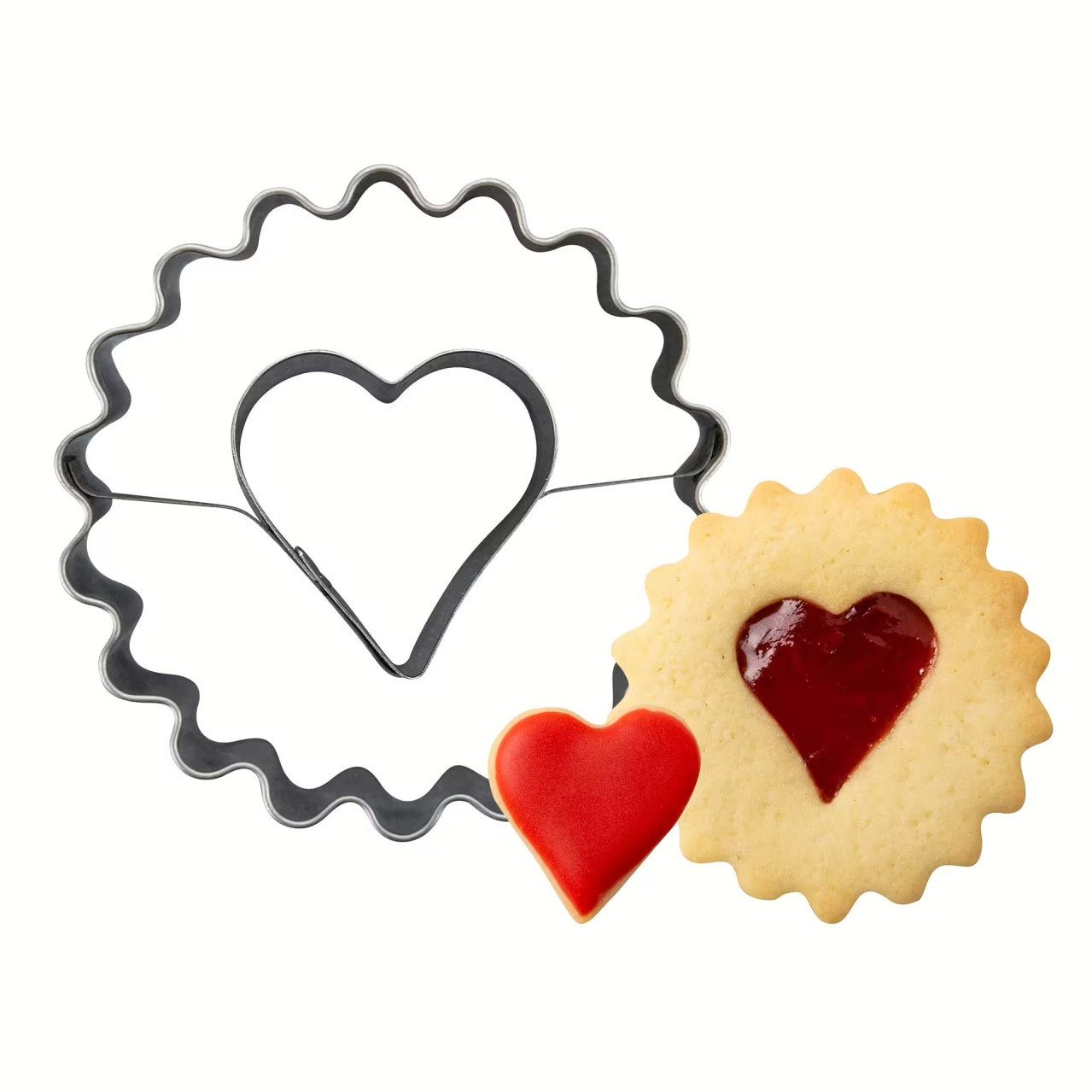 Zenker Backblech Zenker Ausstecher Linzer mit Herz, Edelstahl