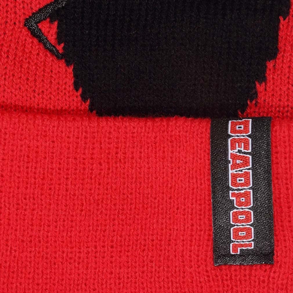 Deadpool Beanie Face Beanie Marvel Comics Mask Eyes Strickmütze Wintermütze