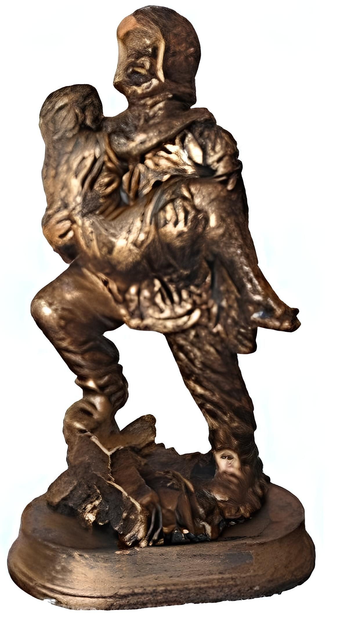 Xlmoebel Dekofigur Feuerwehrmann Statue in Kupferoptik - Held der Rettung (Skulptur S6-25cm), Hergestellt in Europa