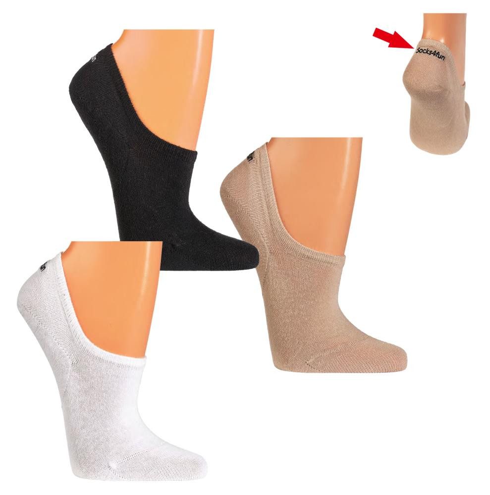 TippTexx 24 Füßlinge 6 Paar Unisex Footies mit Silikon Pad, tiefgeschnittene Socken