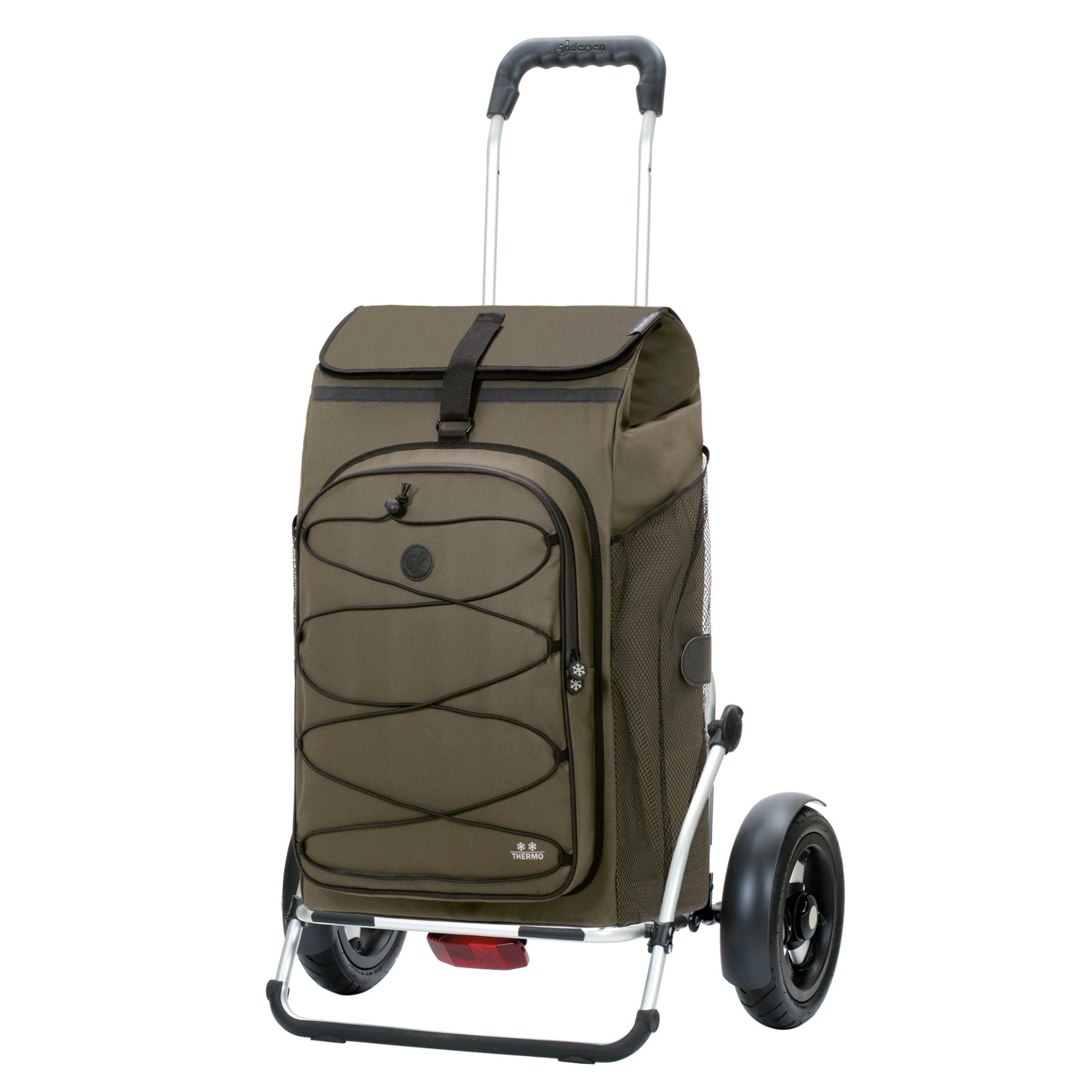 Andersen Einkaufstrolley Royal Shopper Plus Fado 3.0 oliv, Thermofach 9 Liter, klappbar, belastbar bis 50kg, wasserabweisend