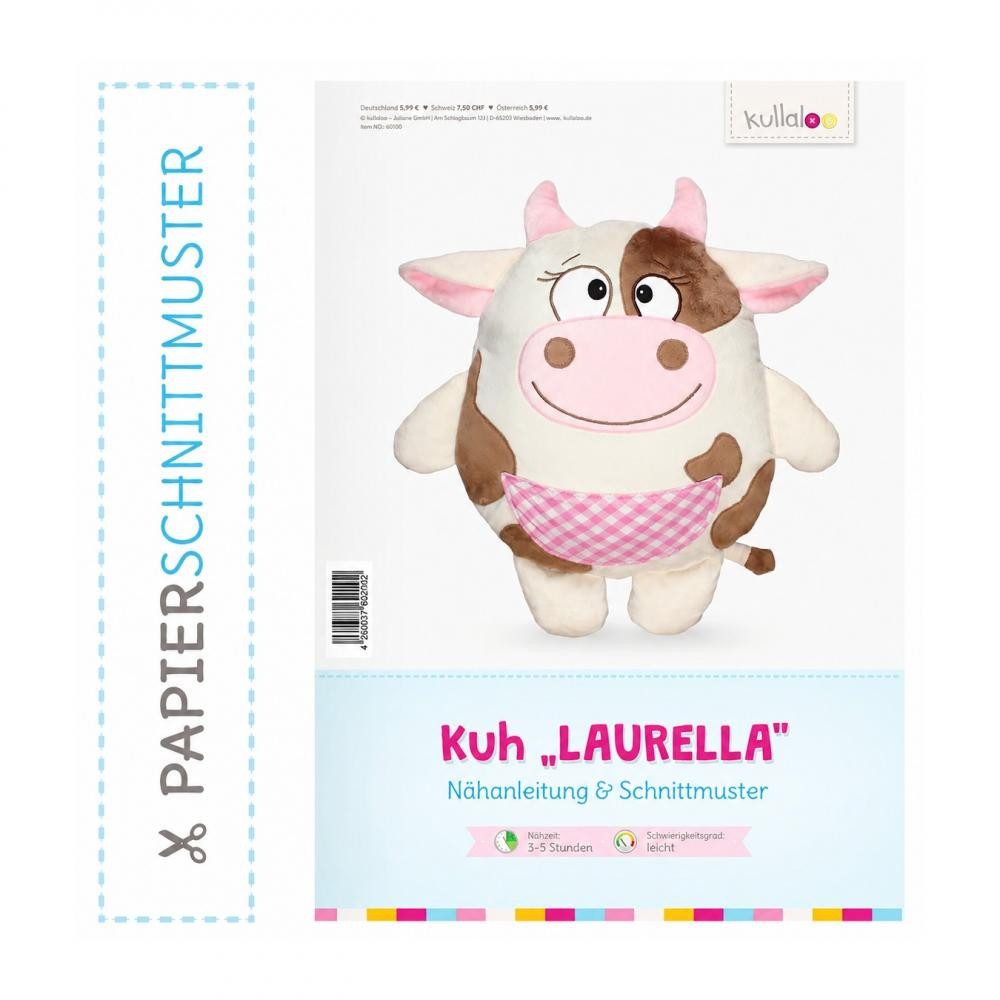 kullaloo Bücher-Adventskalender - Papierschnittmuster + Nähanleitung Kuscheltier Kuh LAURELLA