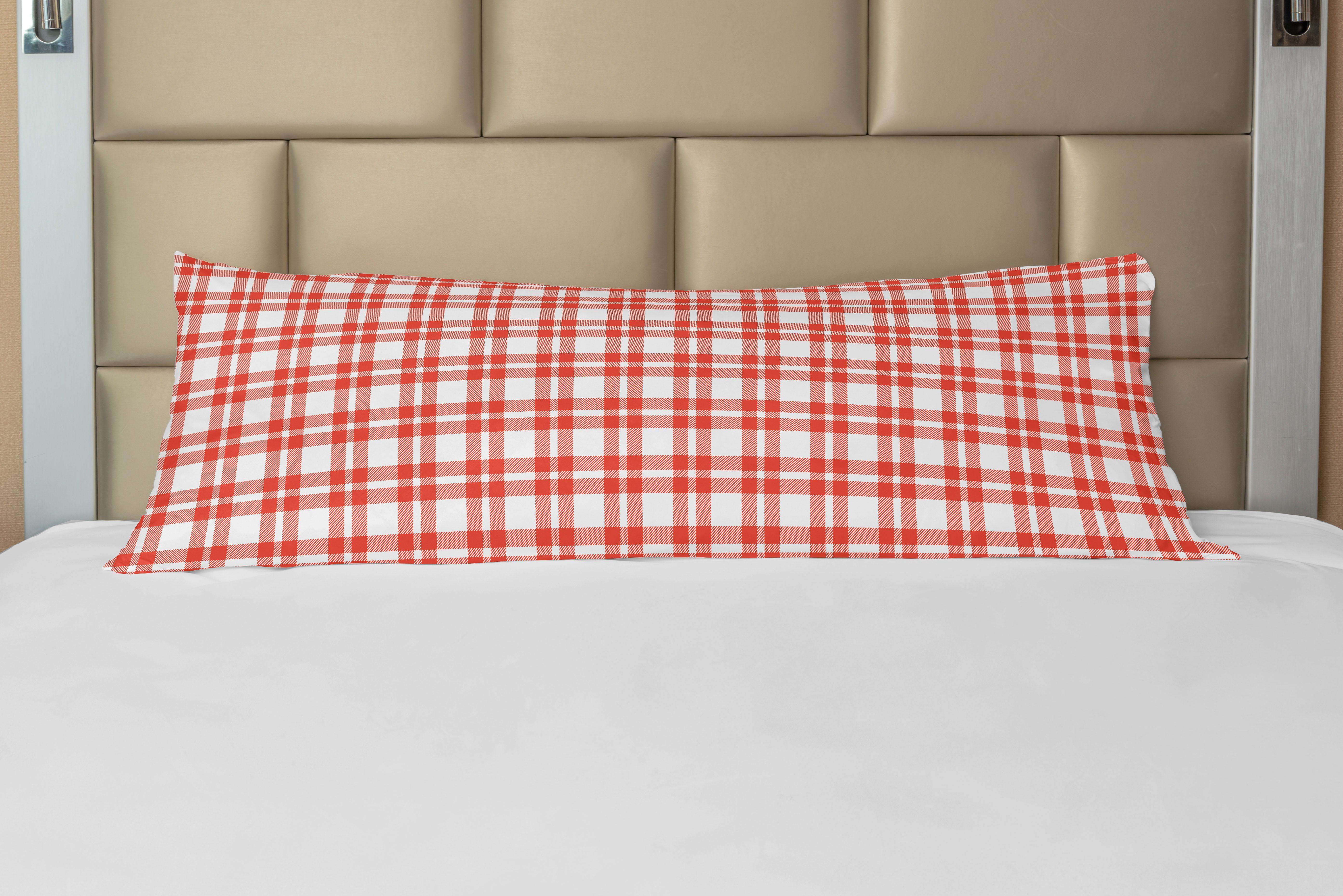 Seitenschläferkissenbezug Deko-Akzent Langer Kissenbezug, Abakuhaus, Plaid Retro-Modern Checkered