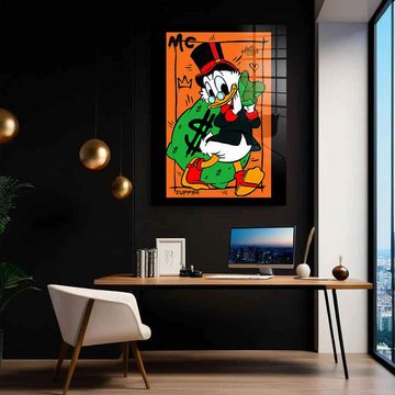 DOTCOMCANVAS® Acrylglasbild Happy Scrooge - Acrylglas, Acrylglasbild Happy Scrooge McDuck Comic Cartoon orange Wandbild