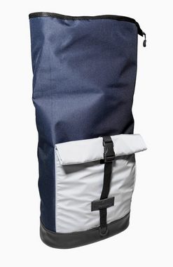 Spleen Berlin Fahrradrucksack Bob - Marineblau, Rolltop Fronttasche, Fahrradsystem, Schlüsselband mit Utensilo