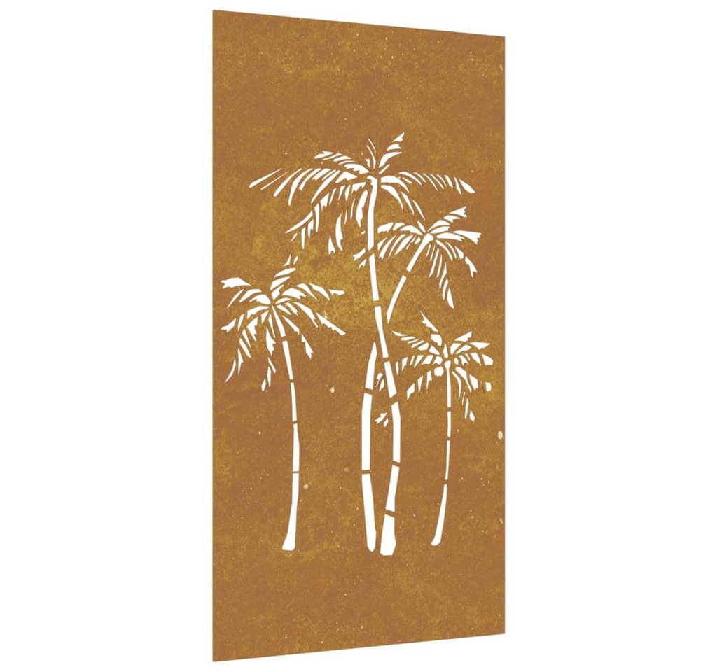 vidaXL Wandbild Garten-Wanddeko 105x55 cm Cortenstahl Palmen-Design, (1 St)