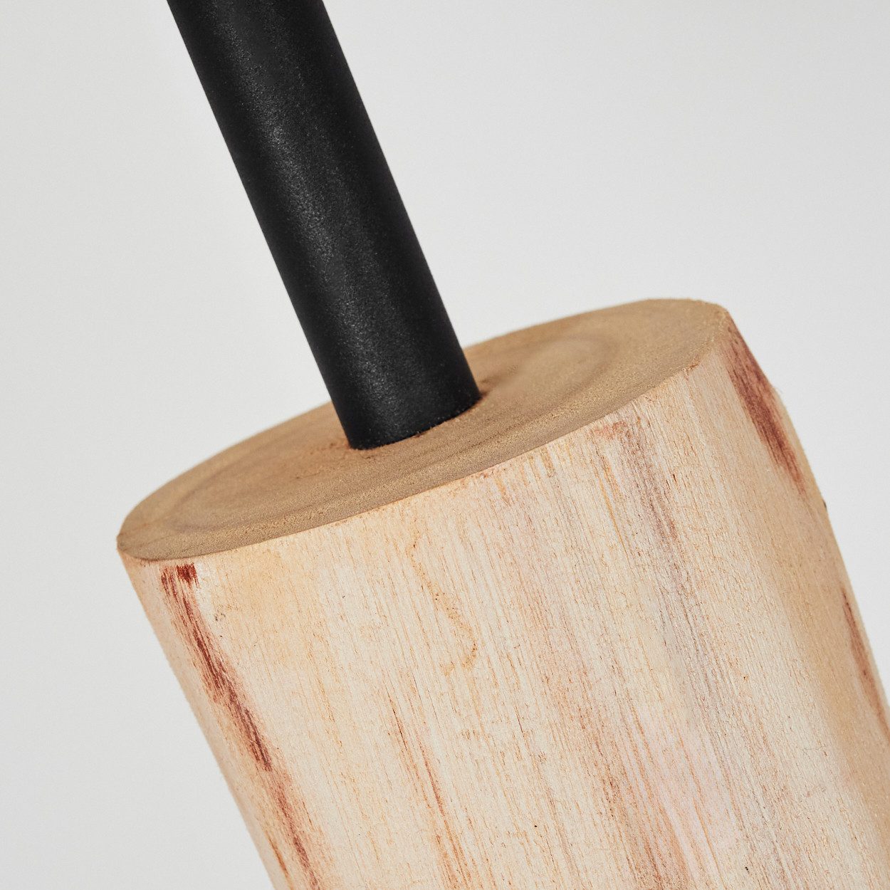 hofstein Stehlampe Stehlampe aus Holz/Metall im skandinavischen Design, Stehleuchte im Boho-Style mit Fußschalter und Stoffschirm, E27, 156 cm