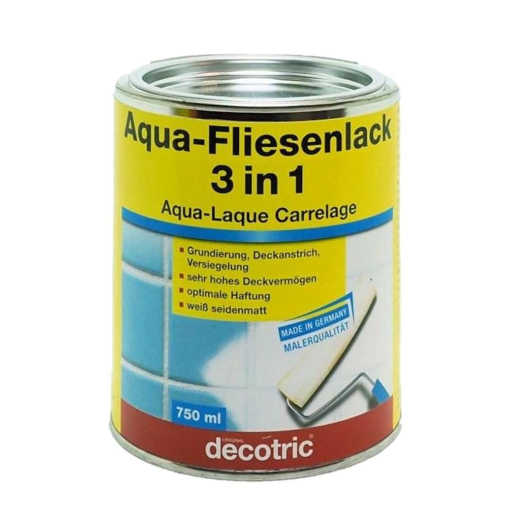 PUFAS Lack decotric Aqua-Fliesenlack 3 in 1, Weiß seidenmatt 750 ml