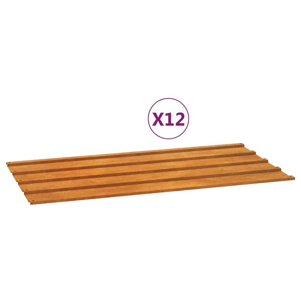 vidaXL Dachschindeln 80 x 44 cm Dachplatten 12 Stk Grau 80x44 cm Kortenstahl Dacheindeckung