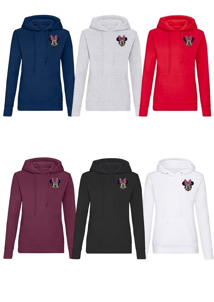 Blondie & Brownie Hoodie Minnie Mouse Hoodie Damen Disney Stickerei Retro Kapuzenpulli
