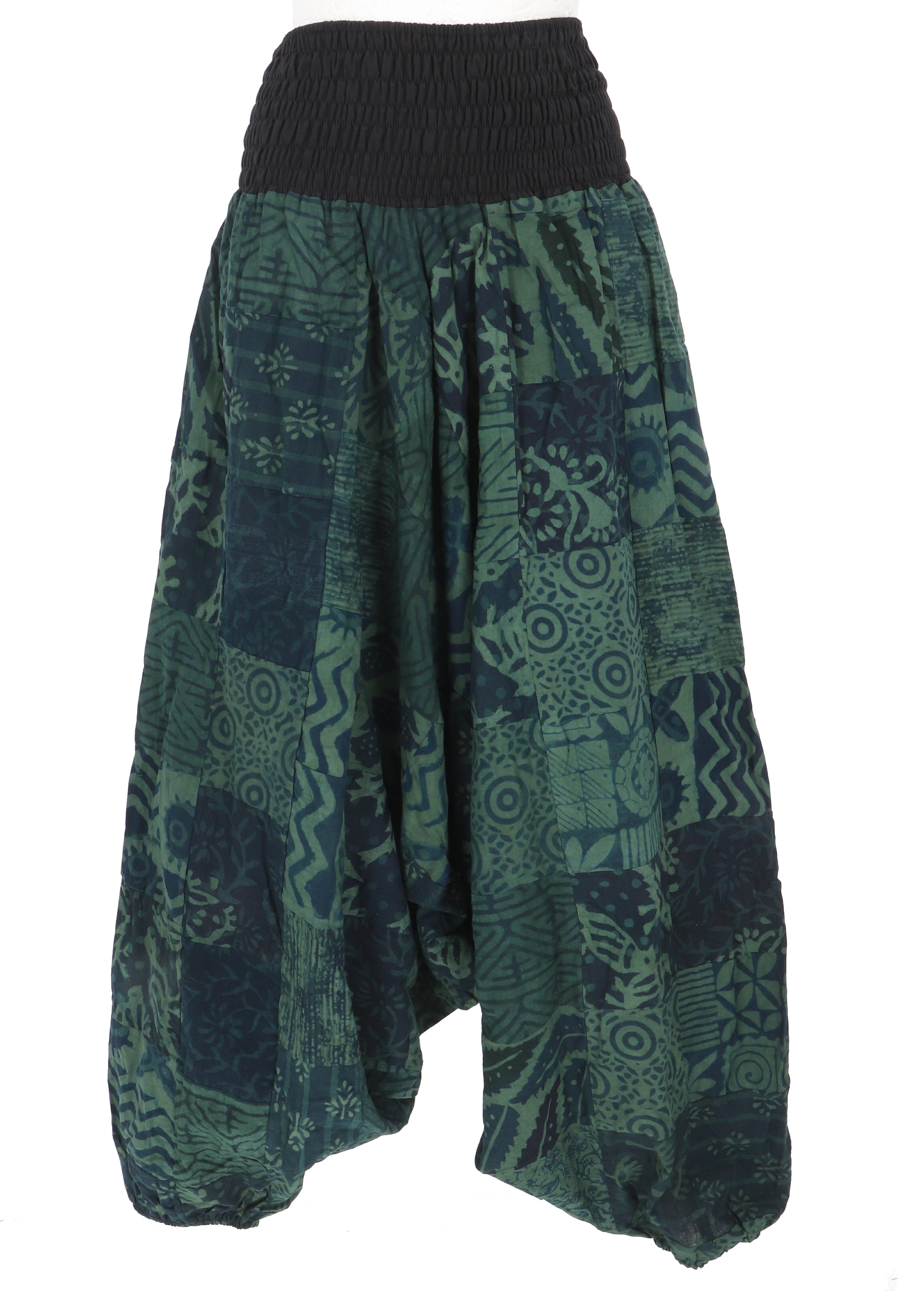 Guru-Shop Relaxhose Sommerliche Aladinhose Patchwork Pluderhose,.. Ethno Style, alternative Bekleidung