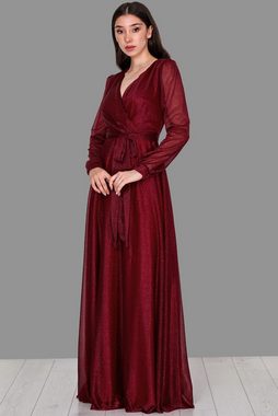 Modabout Abendkleid Langes Maxikleid Sommerkleid für Damen mit Gürtel - NELB0588D5162BRD (1-tlg)