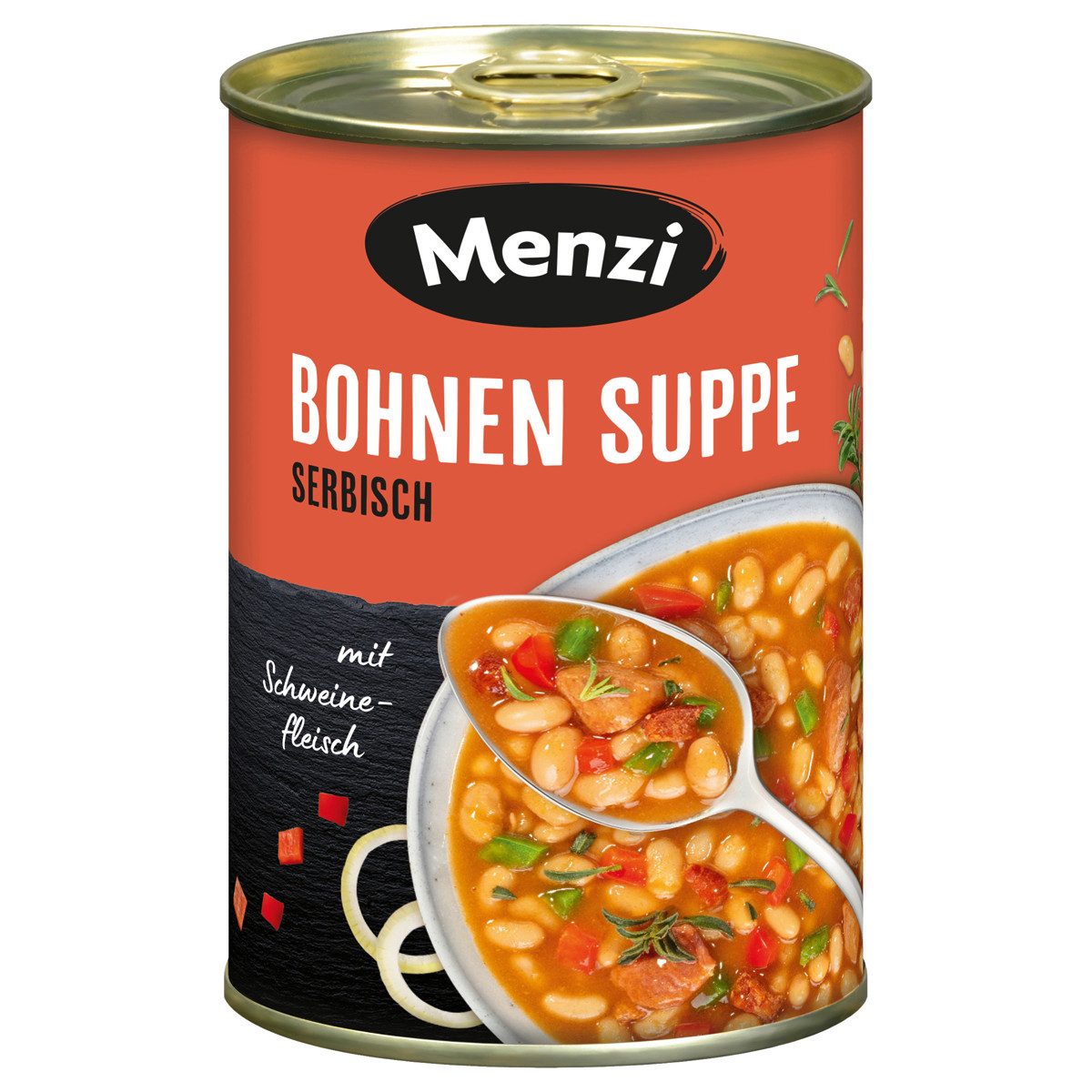 Menzi Fertiggericht, Menzi Serbische Bohnensuppe mit weißen Bohnen pikant gewürzt 400ml