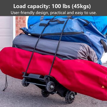ACROMA Sackkarre Tragbare Sackkarre Faltbarer Gepäckwagen mit 2 elastischen Seilen, (1-St)