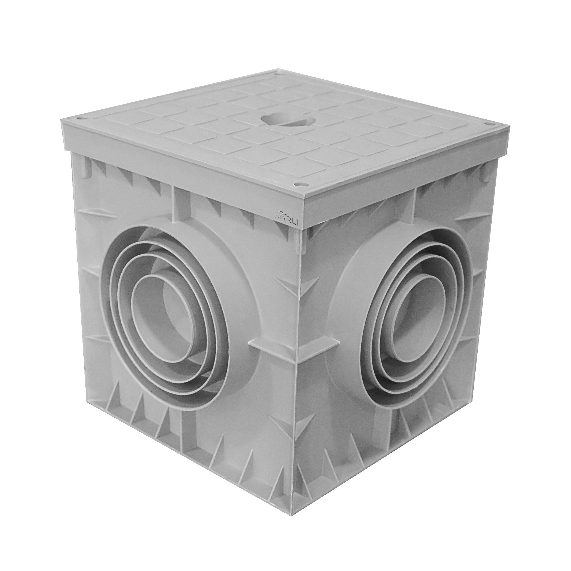 ARLI Erdschacht Revisionsschacht Kontrollschacht 300 x 300 x 300 mm, 1-St., mit Deckel