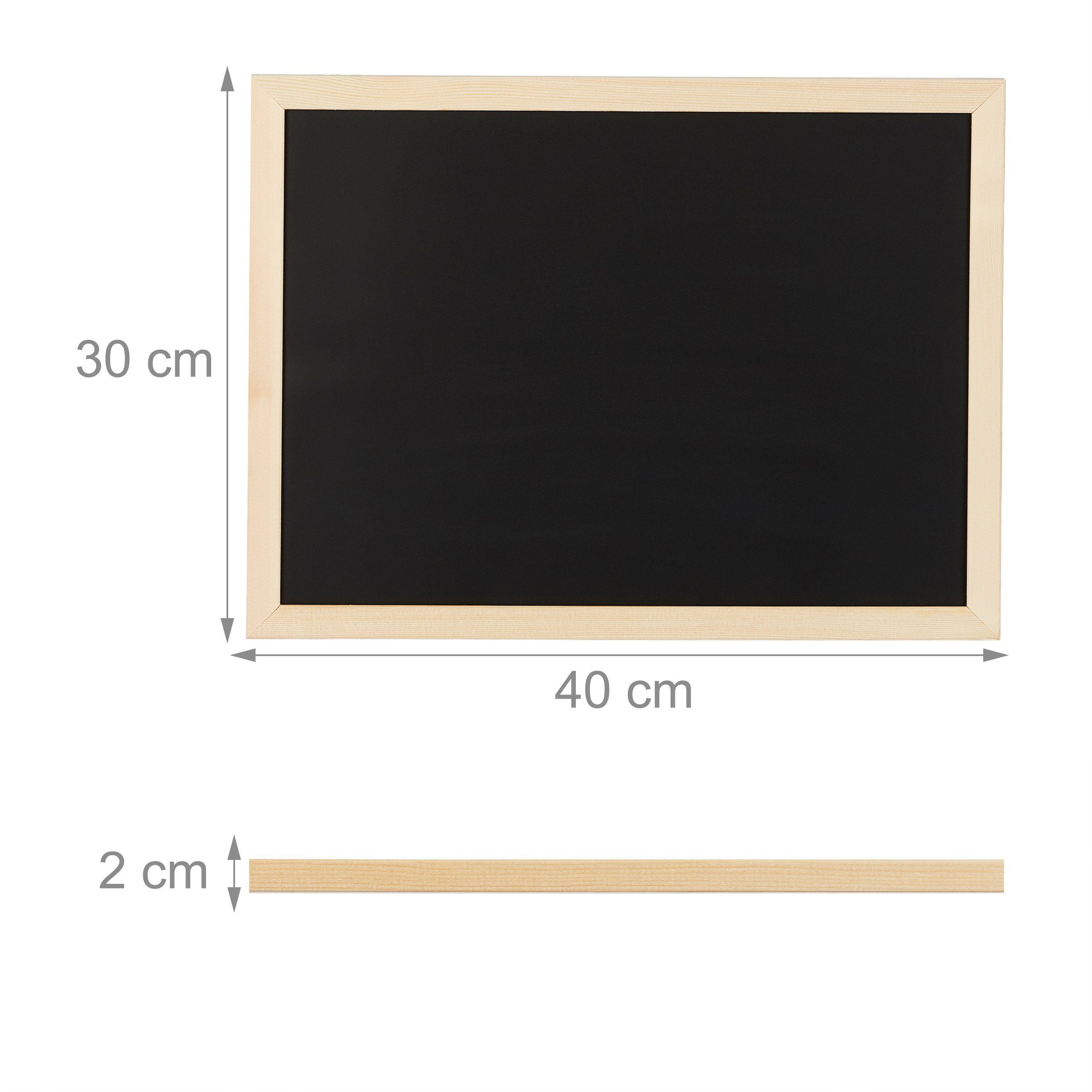 relaxdays Wandtafel Kreidetafel mit Holzrahmen, (1-tlg), 30 x 40 cm – Bild 4 von 5