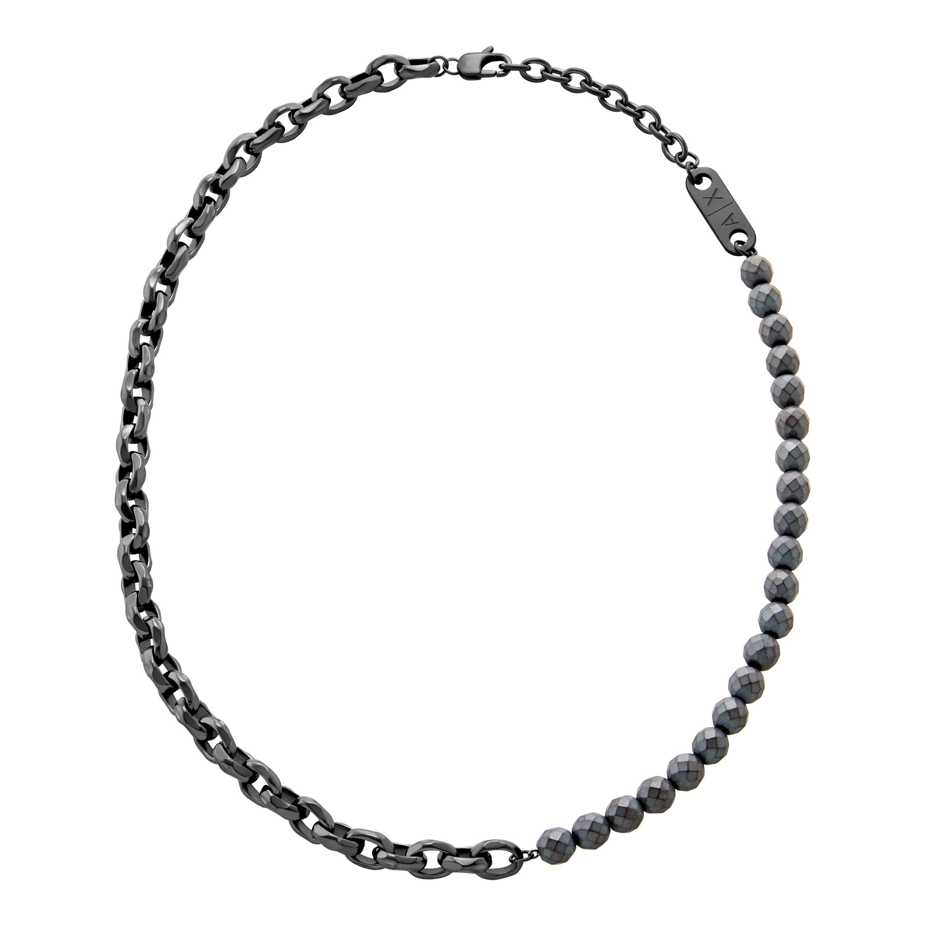 ARMANI EXCHANGE Kette ohne Anhänger Schmuck Geschenk Edelstahl, mit Hämatit