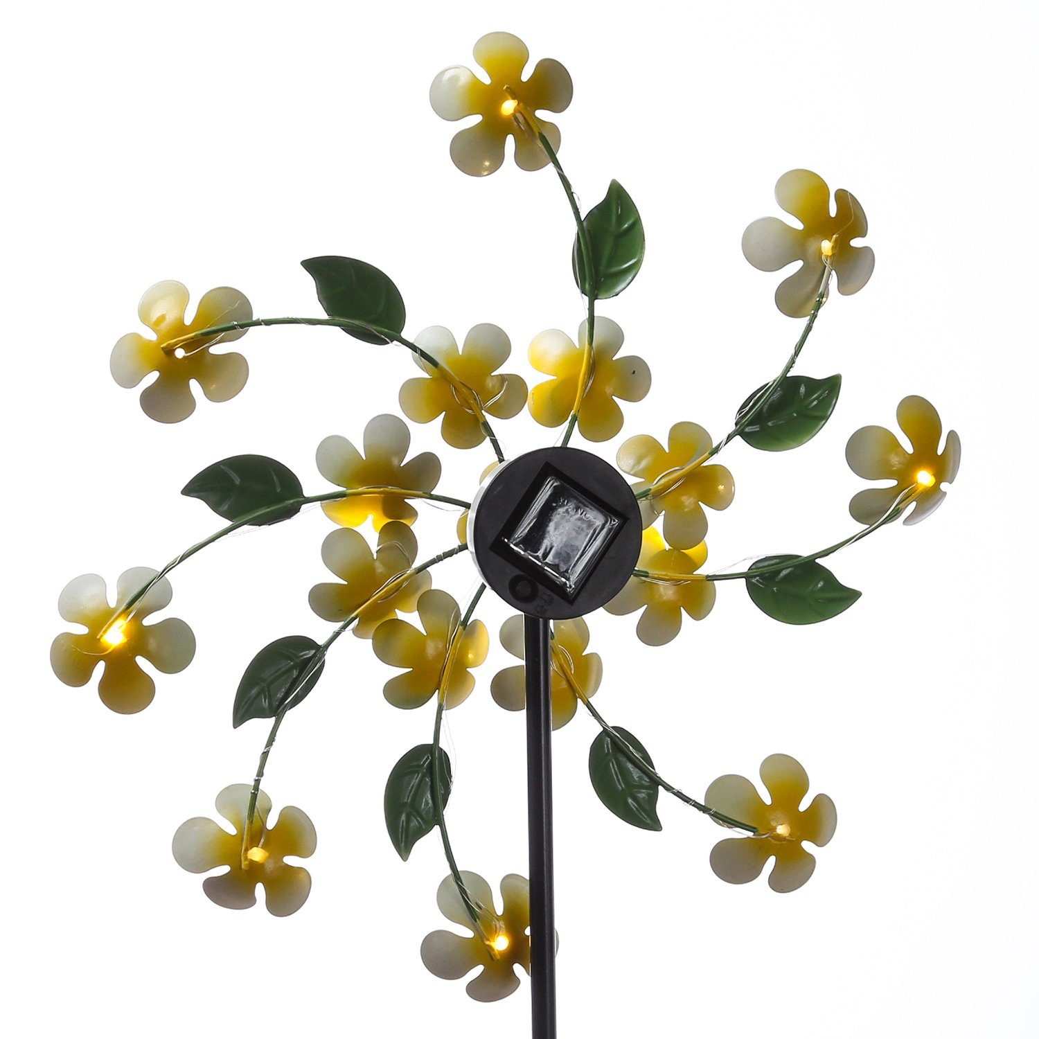 Solar LED warmweiß Classic, Blume LED LED Gartenstecker Windrad bis Solarleuchte (2100K Garten Windspiel MARELIDA Gartenstecker, 3000K)