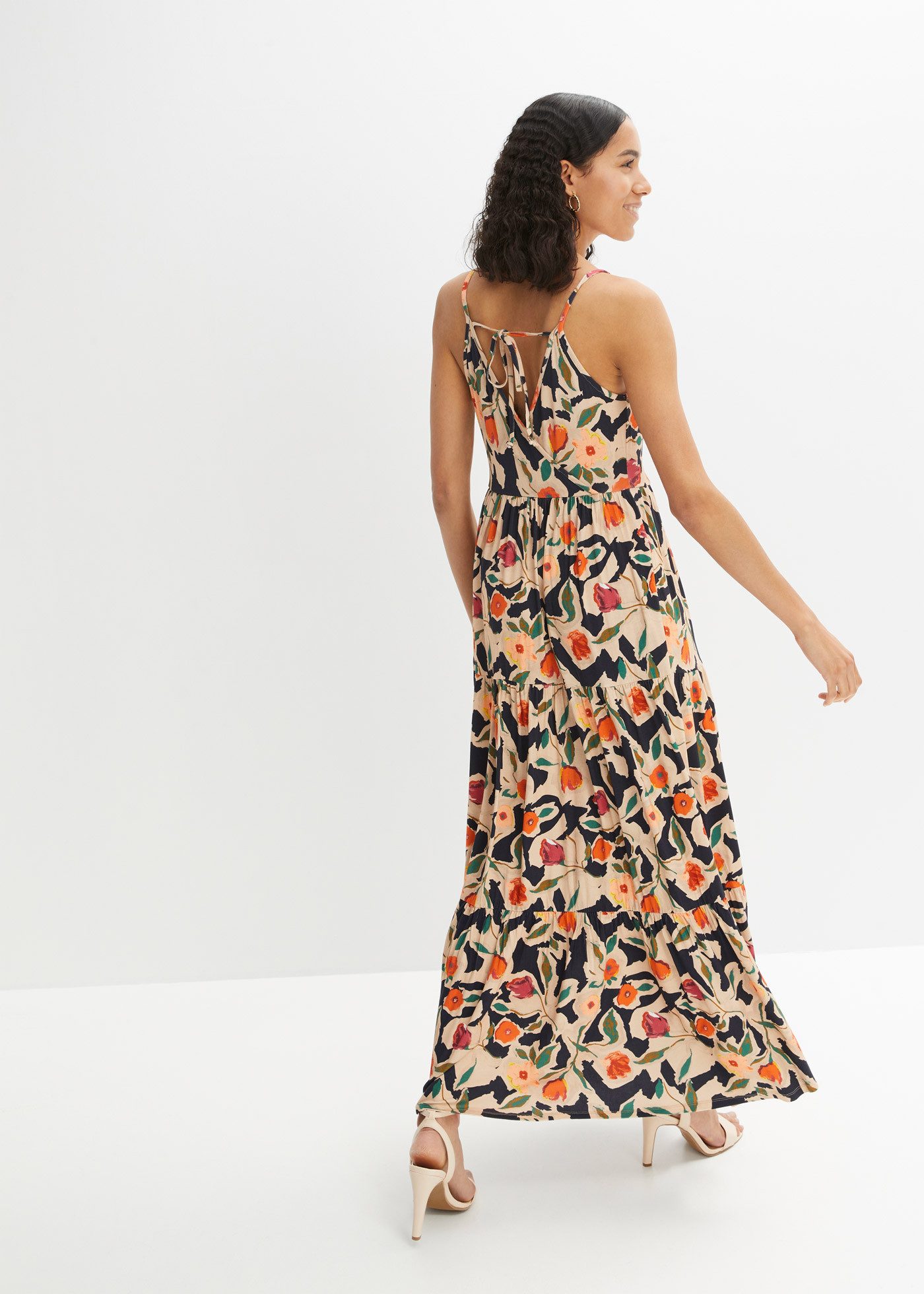 bonprix Maxikleid für eleganten Look, aus Viskose-Mix, ausgestellte Passfor günstig online kaufen