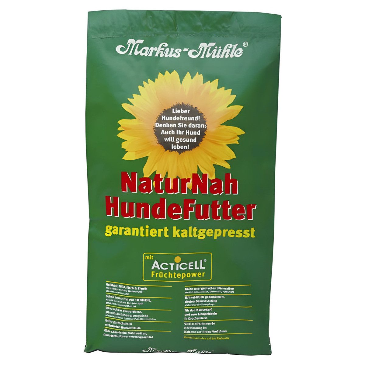 Markus Mühle NaturNah Futter mit Acticell 15 kg, Trockenfutter für: Hund