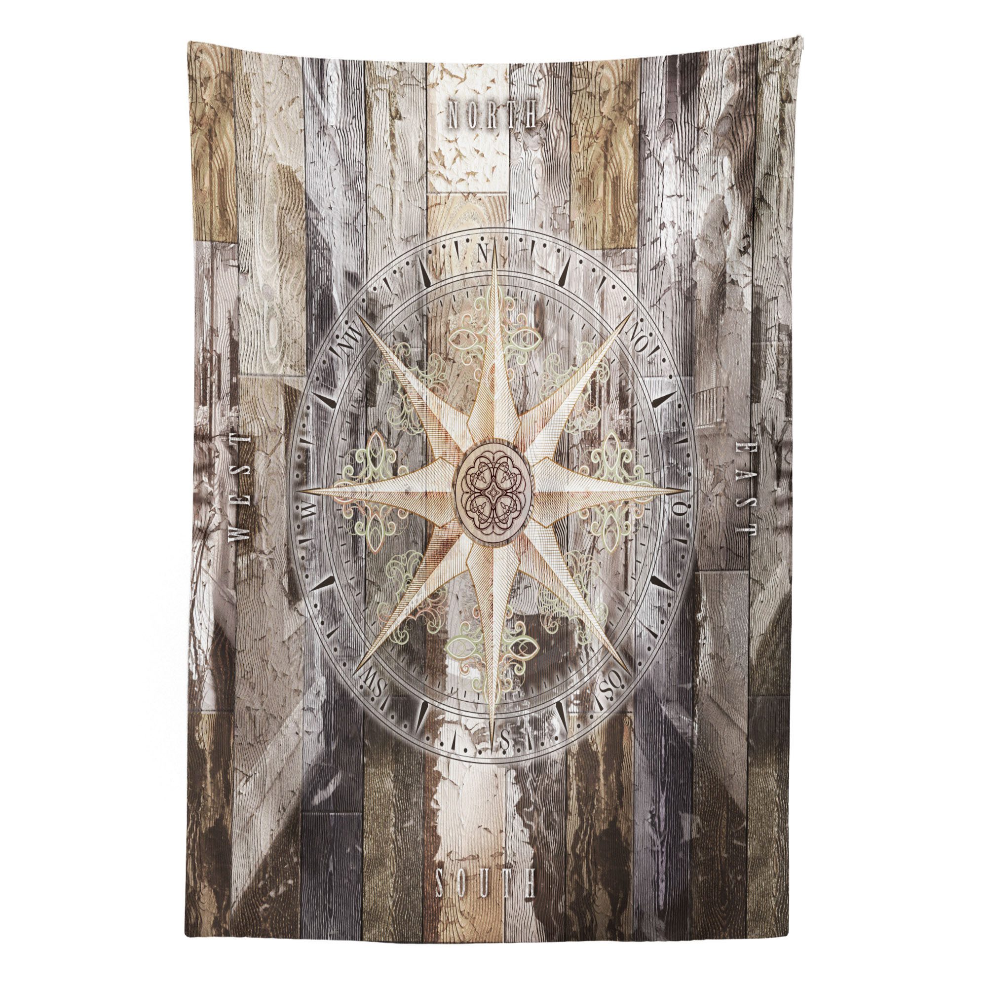 Abakuhaus Wandteppich aus Weiches Mikrofaser Stoff Für das Wohn und Schlafzimmer, rechteckig, marine Life Compass Marine Ozean