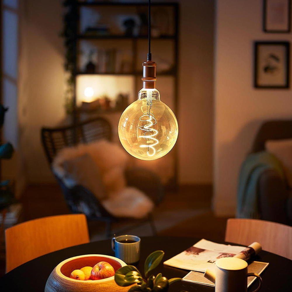 G93, Globe Lampe 250 Lumen, gold, LED E27 25W, warmweiß, ersetzt warmweiss LED-Leuchtmittel dimmb, Philips n.v,
